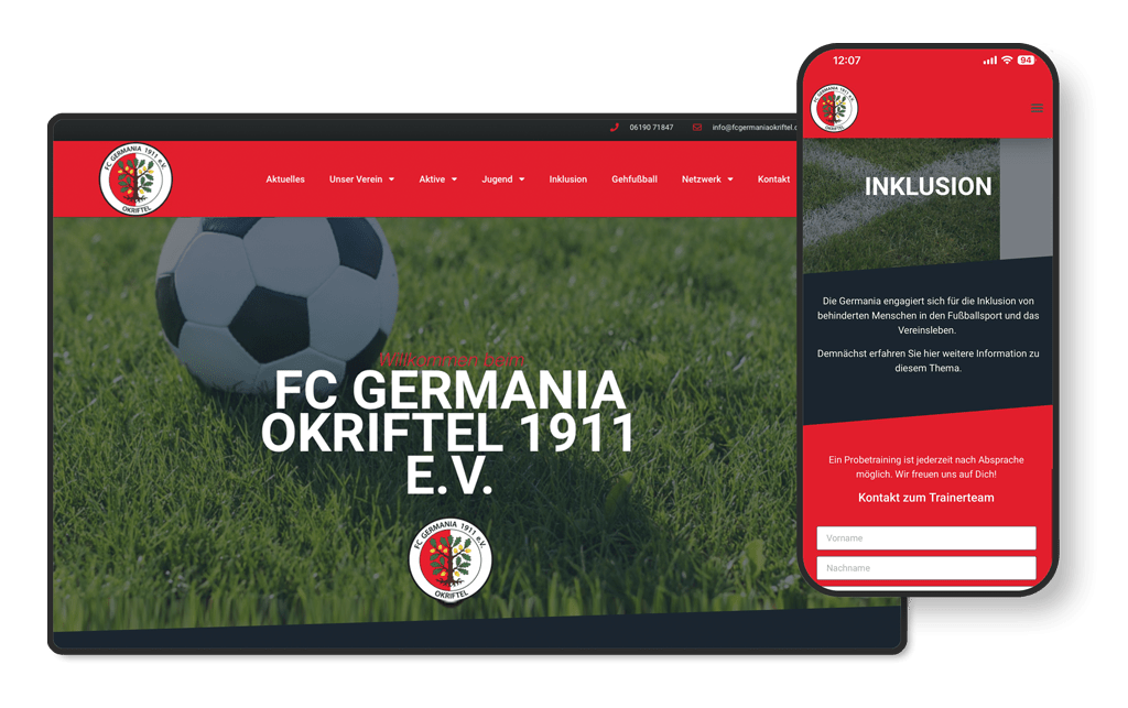 Website Fussball Verein